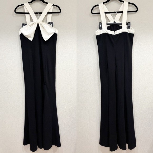 NWOT‎ Lulus Luxurious Outlook Black and White Bow Mermaid Maxi Dress - Picture 5 of 9